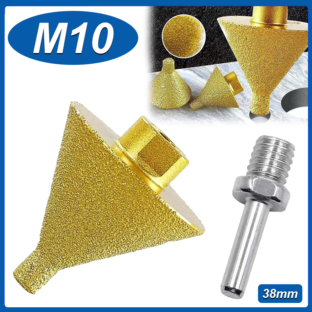 Broca De Chanfro De Diamante-Ferramenta Rosca M10 38mm Para Ferramentas De Moagem De Telha E Pedra
