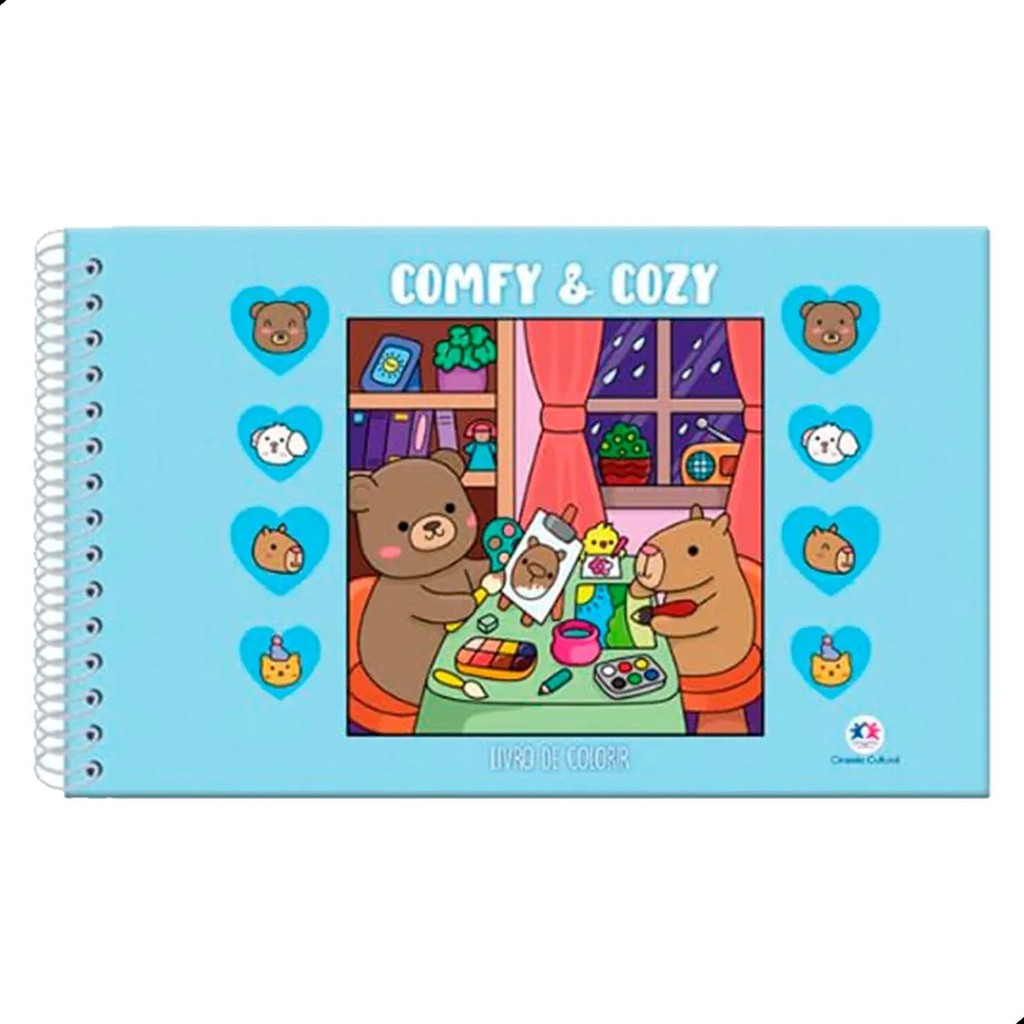 Comfy and Cozy Blue - Livro de colorir | Capa Dura