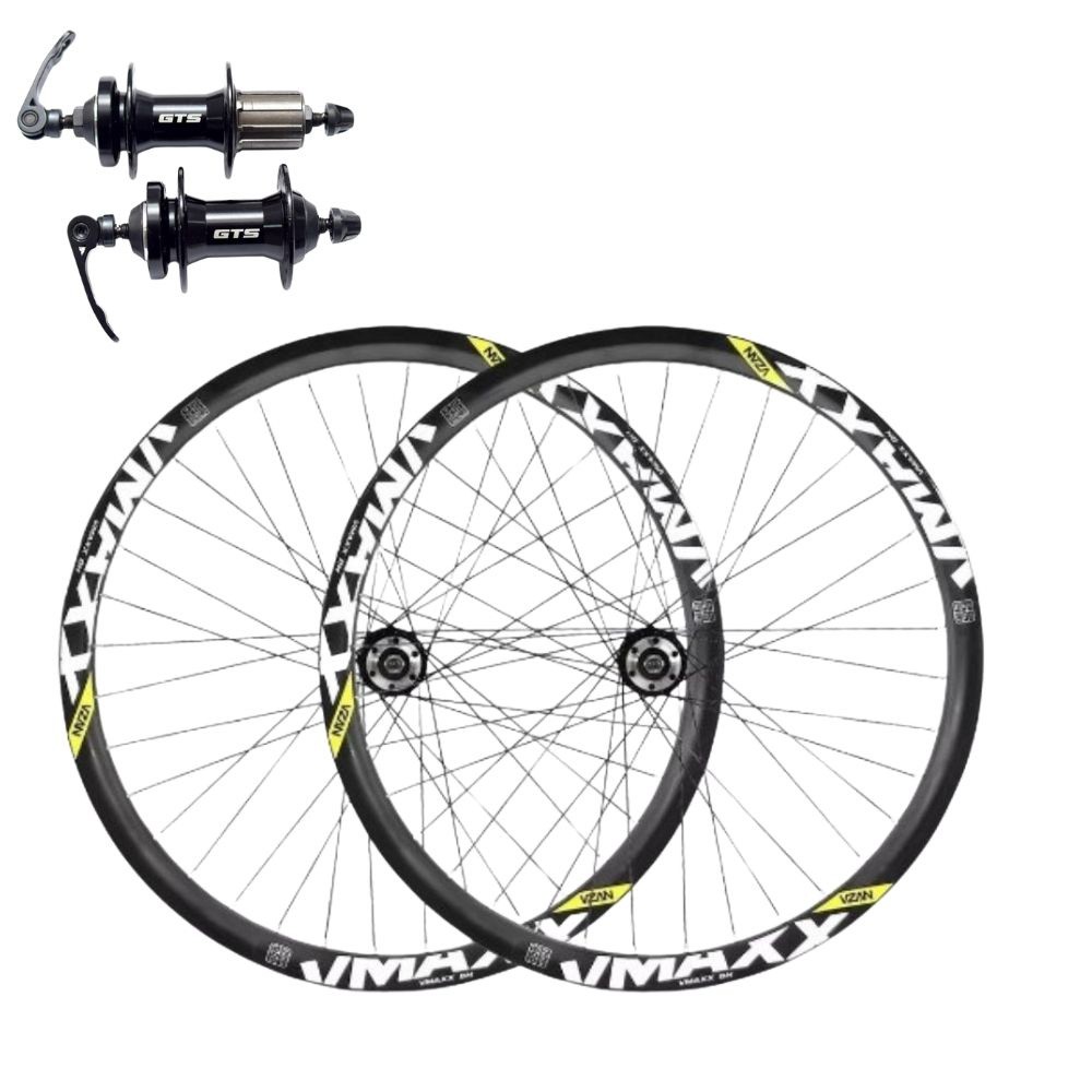 Par de rodas Vzan Vmaxx aro 26 Freio a Disco + Cubos K7 GTS em Oferta na Shopee