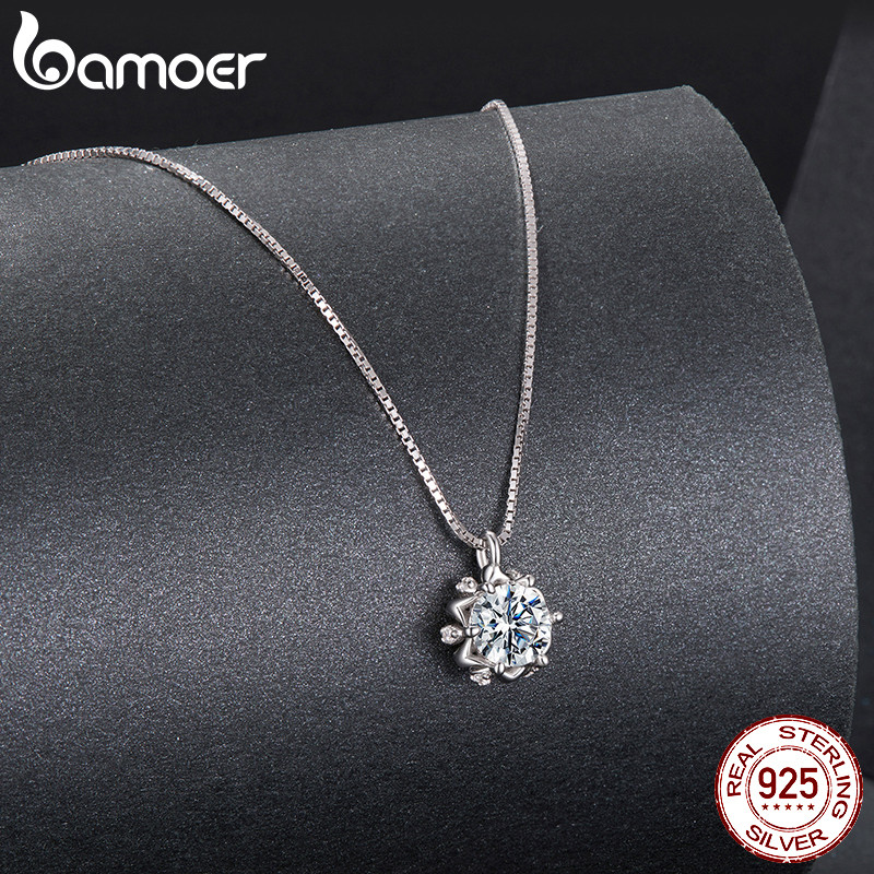 Colar De Prata Esterlina 925 Bamoer, Botões Românticos, Joias De Moissanite, Presentes Para Mulheres · foto 2