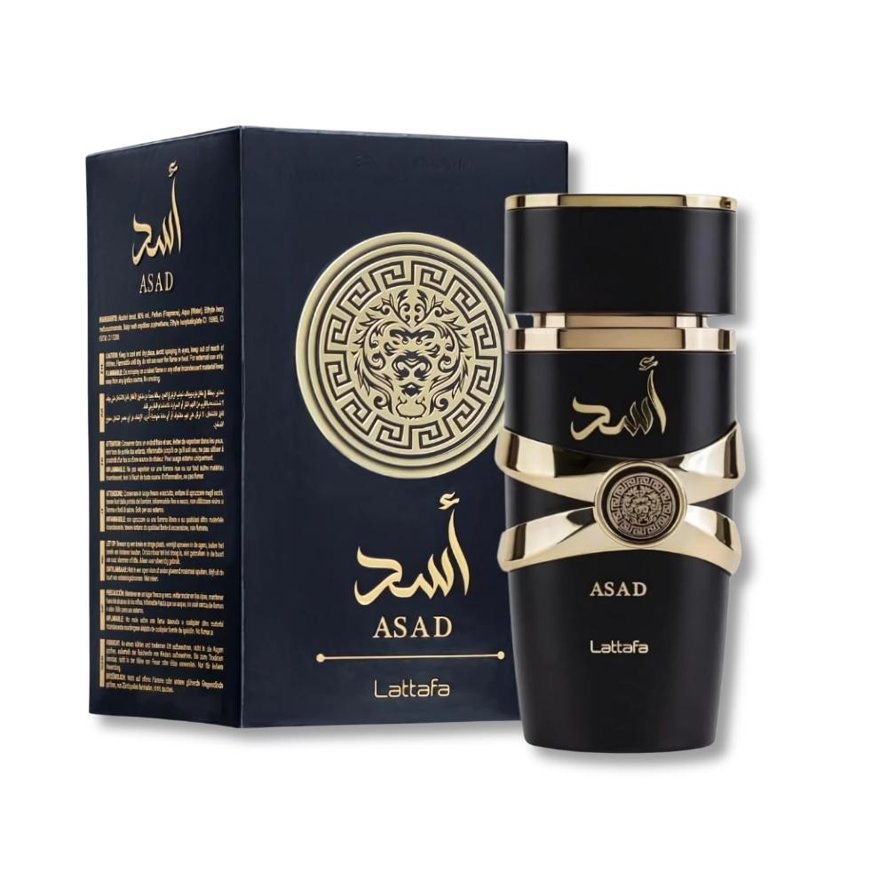 Perfume Árabe Asad Lattafa Preto Masculino Intenso e Oriental 100ml