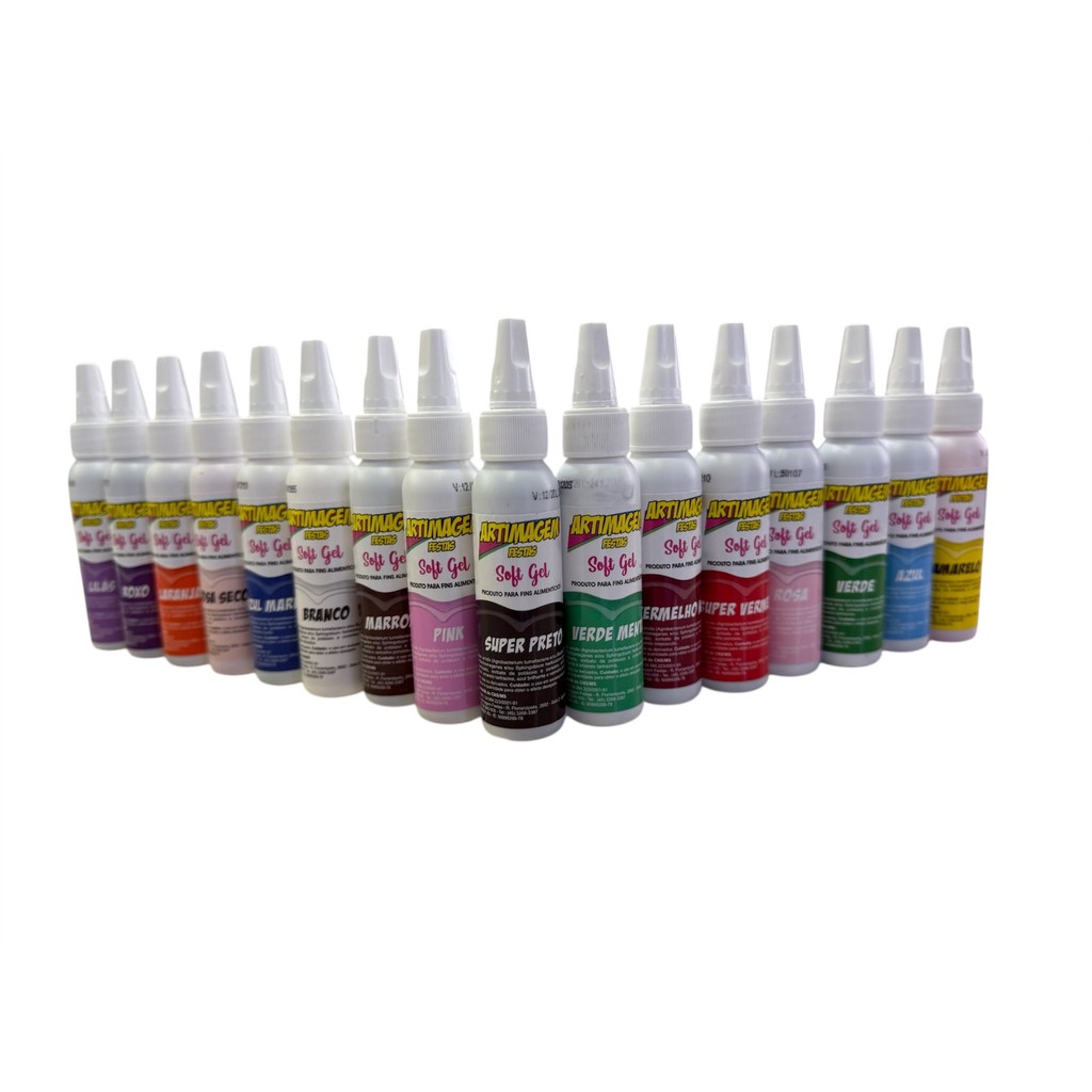 5un Corante Soft Gel 25g Comestível Artimagem Concentrado Softgel em Oferta na Shopee