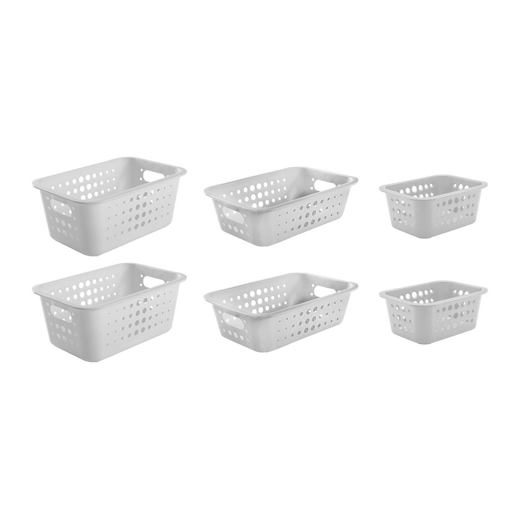Kit de cestas organizadoras Ou 6 peças - Branco - Home & Living