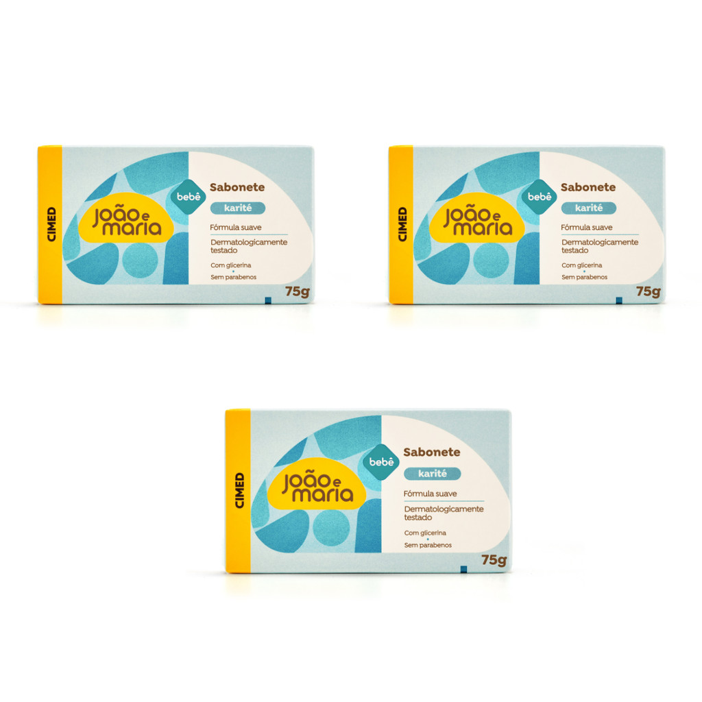 Kit 3 und Sabonete Barra João e Maria Karité 75g em Oferta na Shopee
