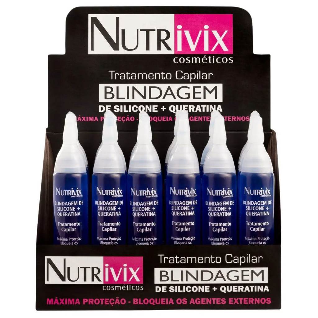 Kit 24 Nutrivix - Ampola Capilar Blindagem de Silicone 10ml  - Reds