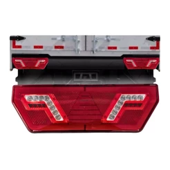 Lanterna Traseira Implemento 12v LED Pisca Sequencial Carreta Randon Guerra Lado Direito L3072