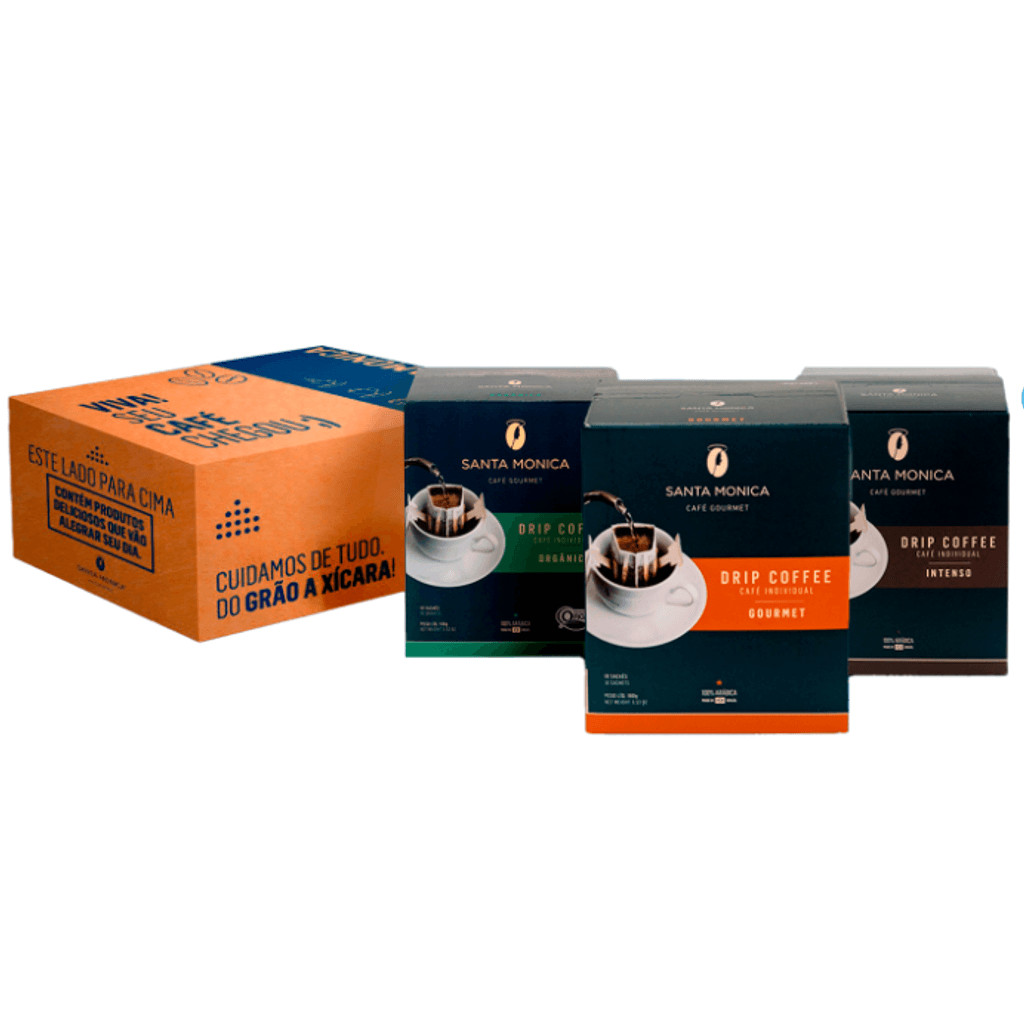 Kit Drip Coffee Gourmet 3 unidades - Café Santa Monica - Food & Beverages
