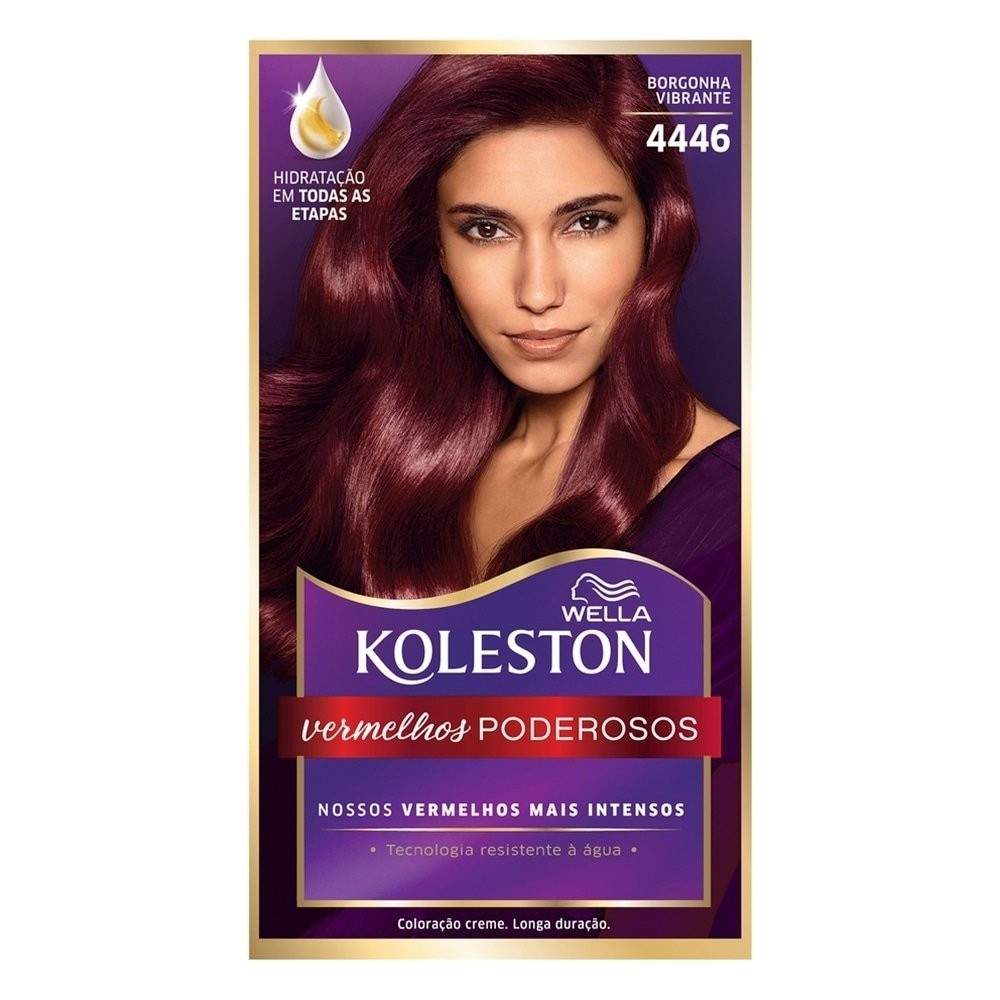 Tintura Koleston 4446 Borgonha Vibrante 55g em Oferta na Shopee