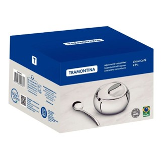 Açucareiro Aço Inox 2 Peças Service - Tramontina em Oferta na Shopee