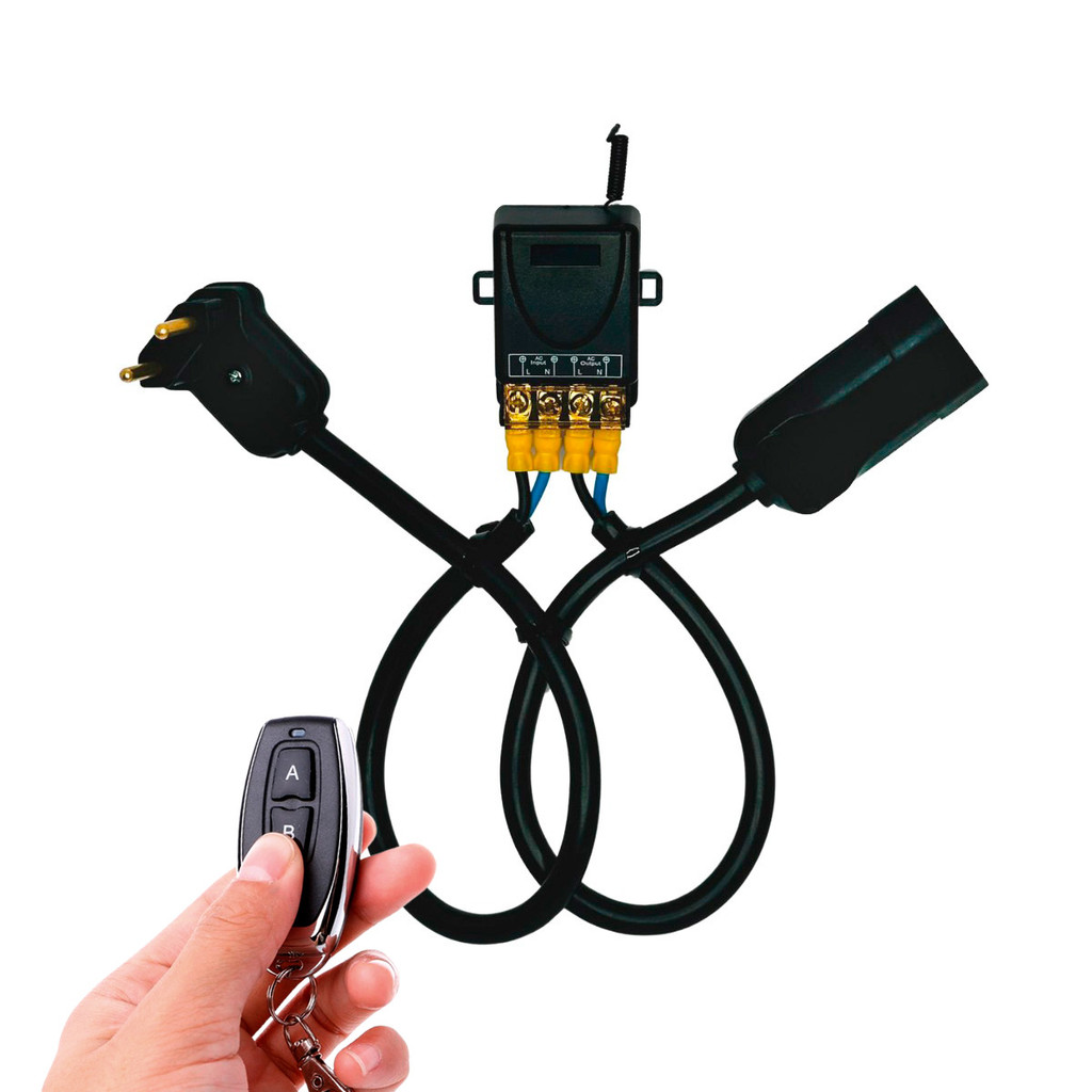 Interruptor Controle Remoto Motor Bomba Módulo Relê 433hz AC 110v 220v 30a Cabo de Energia e Plugue em Oferta na Shopee