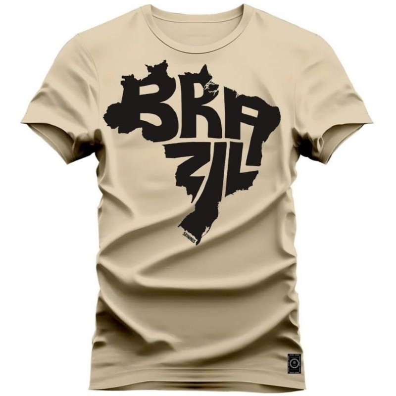 camiseta com mapa do Brasil .blusa de gola redonda fio 30.1