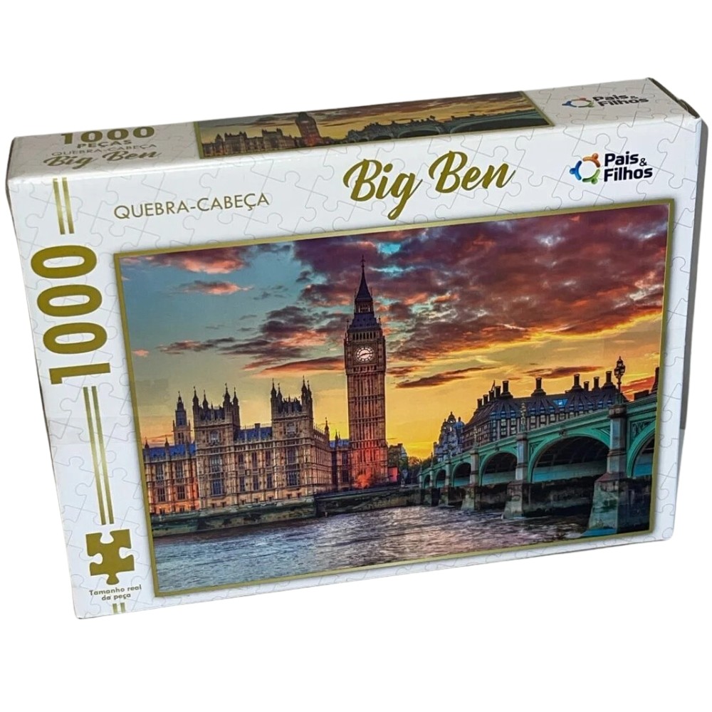 QUEBRA CABEÇA BIG BEN LONDRES 1000 PEÇAS PAIS E FILHOS PUZZLE PAISAGEM PONTO TURÍSTICO RELÓGIO TORRE em Oferta na Shopee