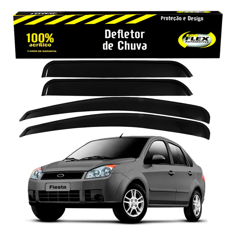 Calha Defletor Chuva Fiesta Sedan 1.0 1.6 2007 A 2010 em Oferta na Shopee