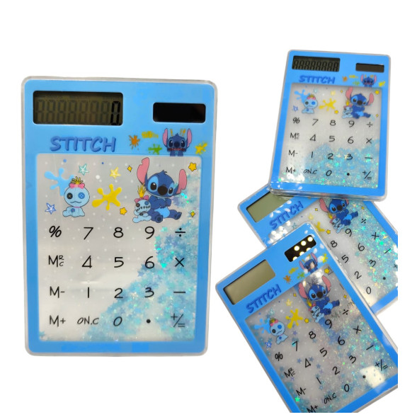 Calculadora Touch Transparente Acqua Glitter – Stitch