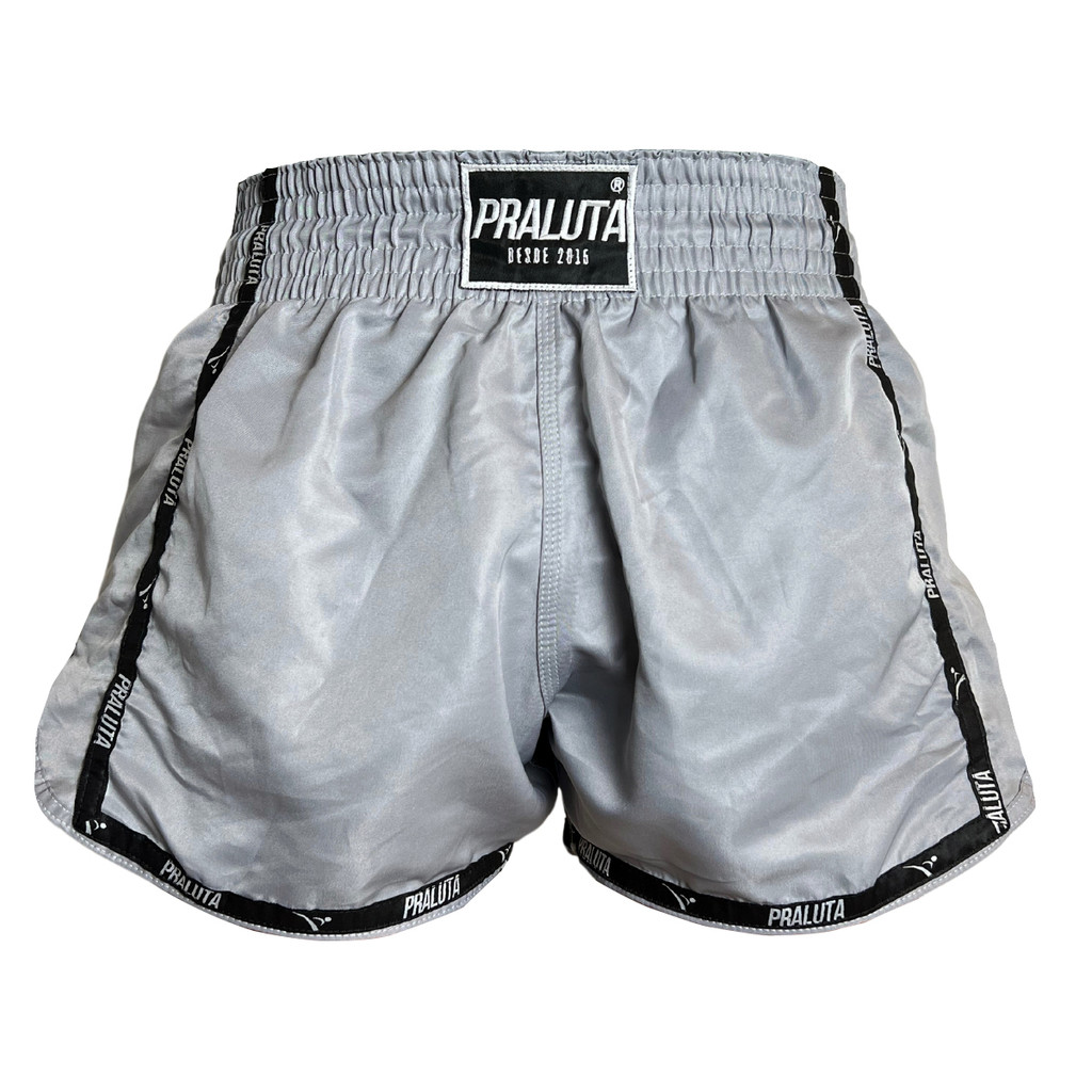 Short Muay Thai Kickboxing Luta Artes Marciais Prata Praluta