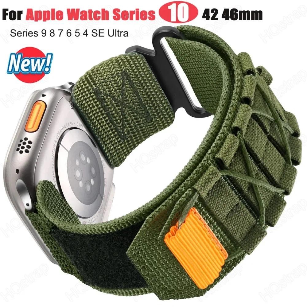 Pulseira Tática De Nylon Para App le watch 10 42mm 46mm Esportiva i Ultra 9 8 7 SE 6 44mm 45mm 49mm 41mm 40mm De Laço