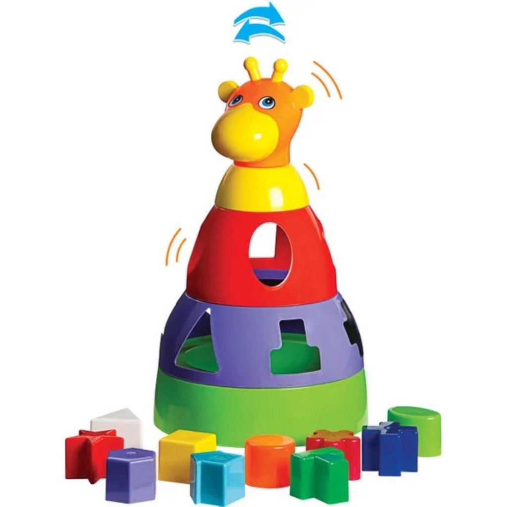 Girafa Didática Brinquedo Educativo Formas Geométricas