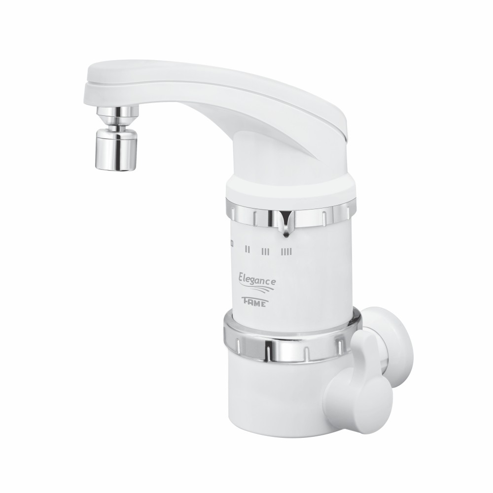 Torneira Elétrica Elegance Branco Parede 4T Quente Fria Fame