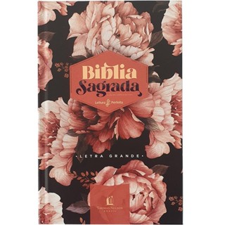 Bíblia Peônias Rosadas | ACF | Capa Dura | Letra Grande | em Oferta na Shopee