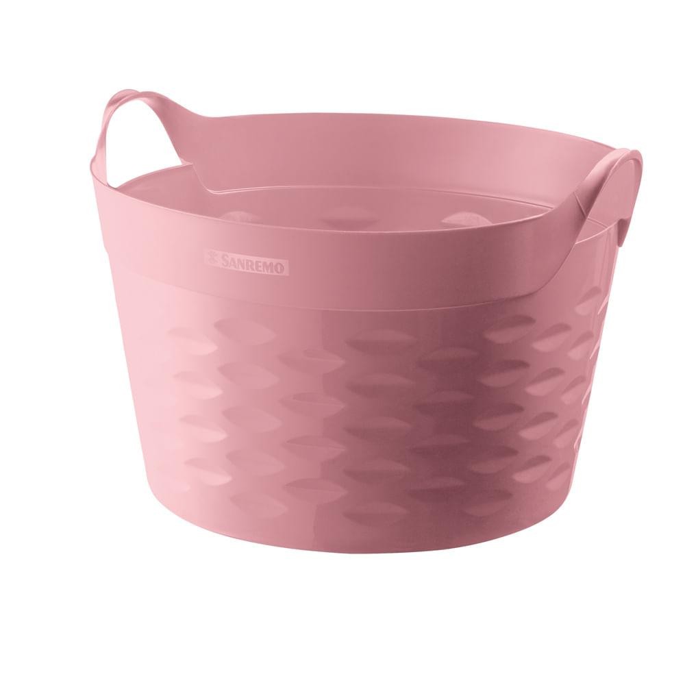 Cesto Organizador Circular Plástico Rosa 30L Moolti Sanremo em Oferta na Shopee