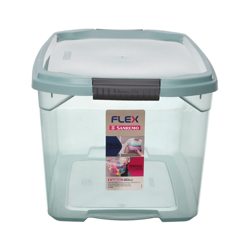 Caixa Organizadora Plástica Verde 29L Flex Sanremo em Oferta na Shopee