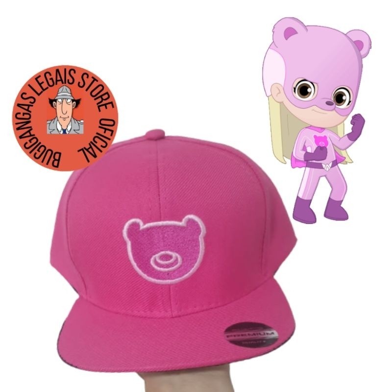 Boné Infantil Aventureira Rosa Bordado Aba Reta Ajustável Premium