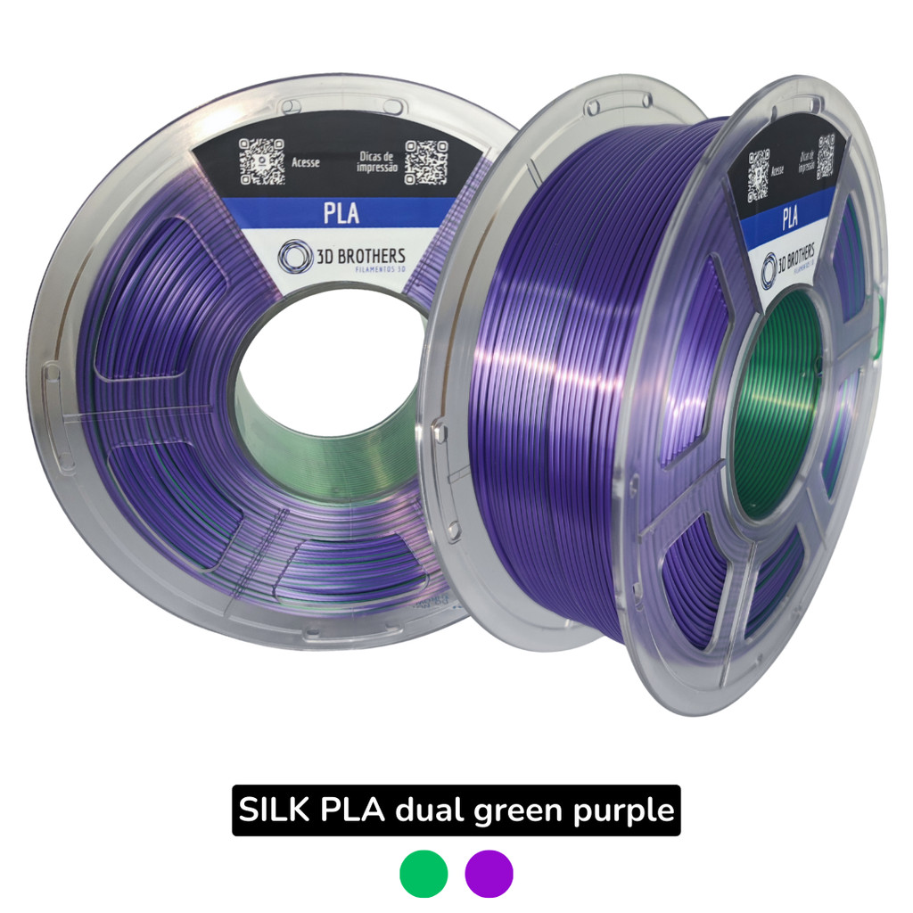 FILAMENTO 3D PLA SILK DUAL - GREEN PURPLE 1,75MM 1KG/SPOOL em Oferta na Shopee