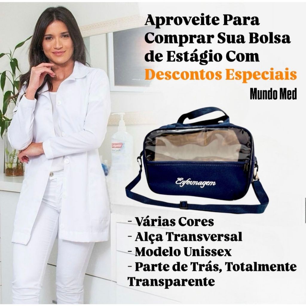 Bolsa Transparente Para Enfermeira Com Alça Transversal Bolsa Enfermagem Para Estágio Mochila Maleta