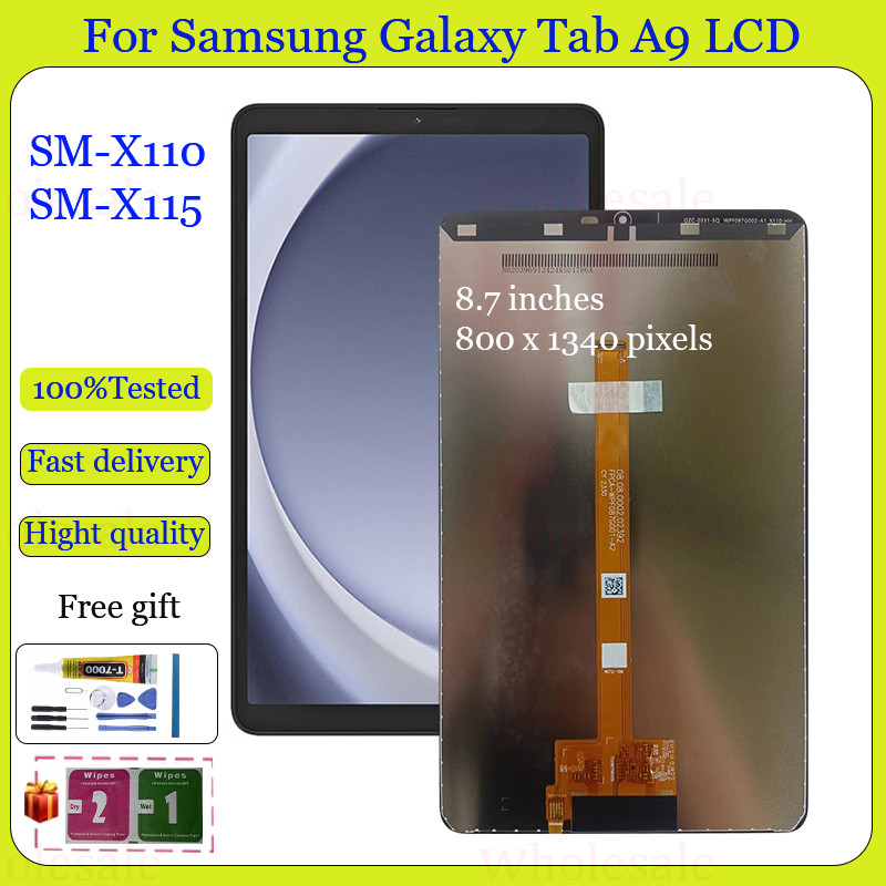 Tela LCD Touch Screen Original de 8,7 polegadas para Substituição do Samsung Galaxy Tab A9 X110 X115 SM-X110 X115 Displa