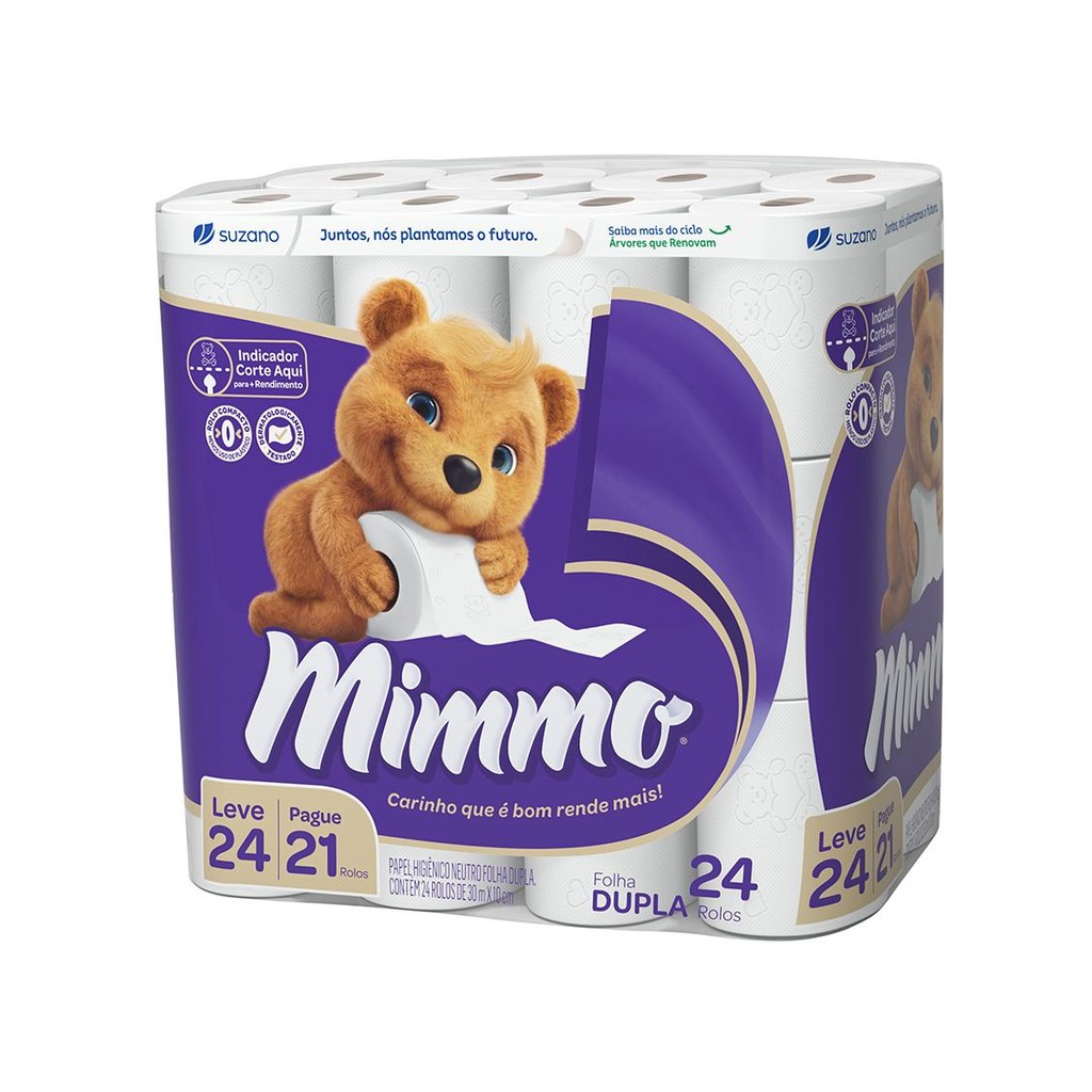 Papel Higiênico Mimmo Folha Dupla 30m Leve 24 Pague 21 - Home & Living