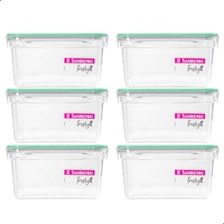 Kit Potes Herméticos Verde Menta 2L 6 Unidades Freshy Sanremo em Oferta na Shopee