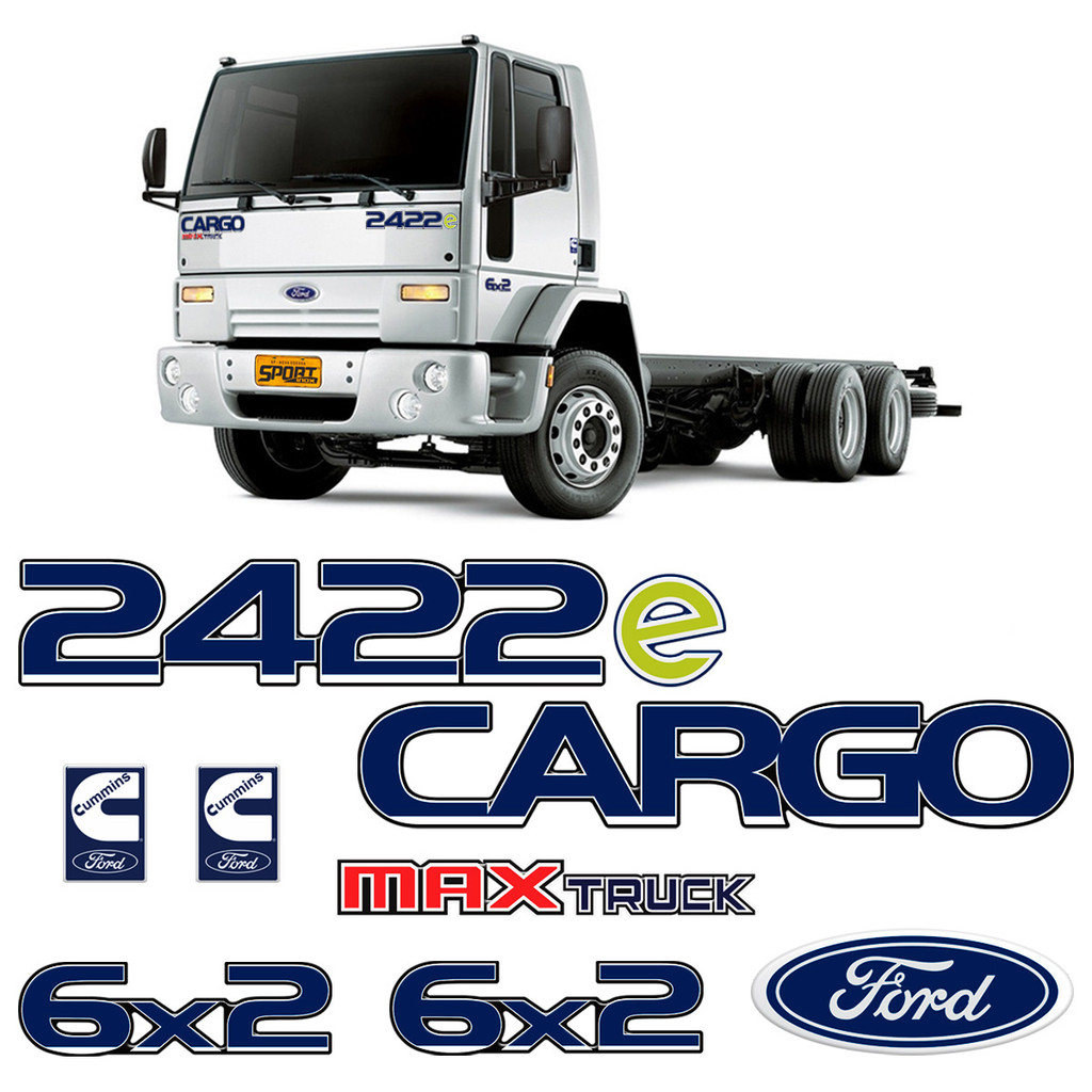 Kit Adesivos Caminhão Ford Cargo 2422e Grande Resinado em Oferta na Shopee