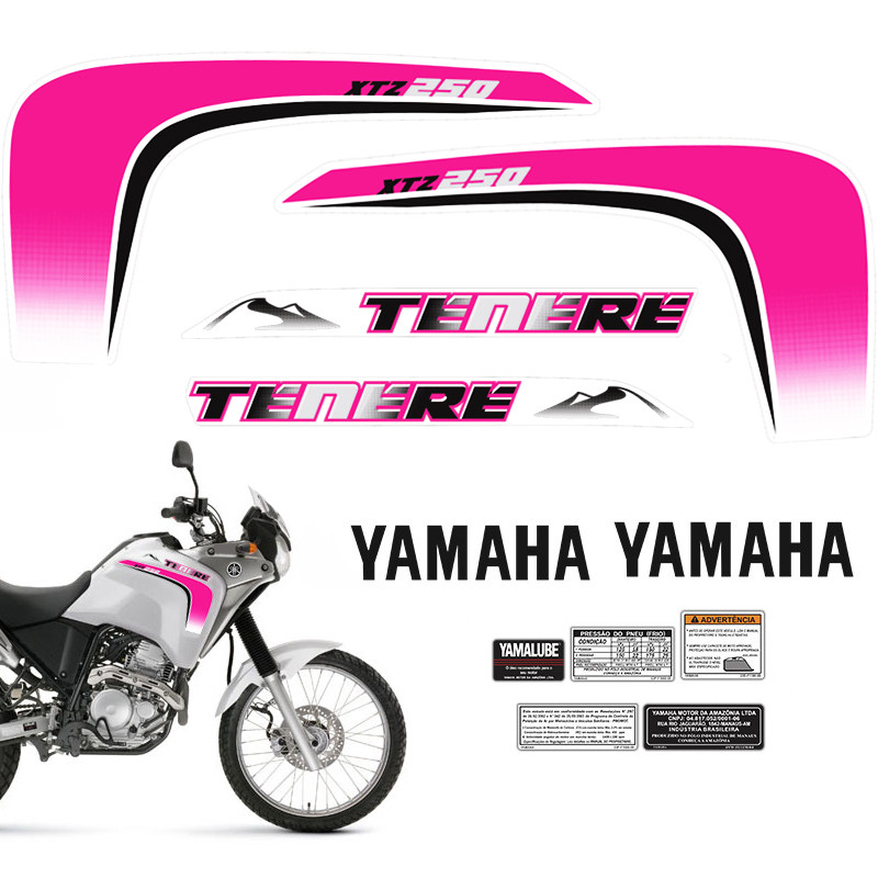 Kit Adesivo Tenere Xtz 250 Moto Yamaha Faixa Rosa 2011/2012 em Oferta na Shopee