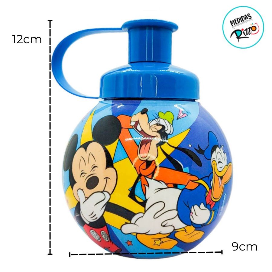 Garrafa Squeeze Bola Mickey, Donald e Pateta - Azul - 250ml  - 1 unidade - Disney Original - Rizzo