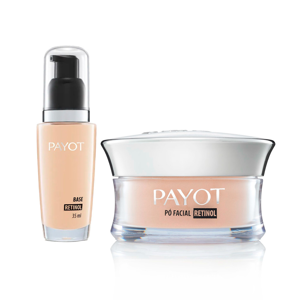 Kit Base Retinol Cor 20 + Pó Facial Retinol Iluminador Payot