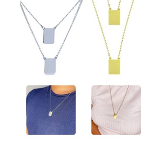 Colar Cordão Escapulário 70cm Masculino Feminino PrataDourado Placa Lisa Aço Inox Personalizável em Oferta na Shopee