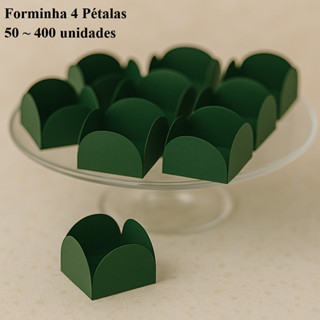 KIT Forminha Verde Bandeira 4 Pétalas - Nº 6 (3 x 3cm) - 50 ~ 400 Unidades - Plac em Oferta na Shopee