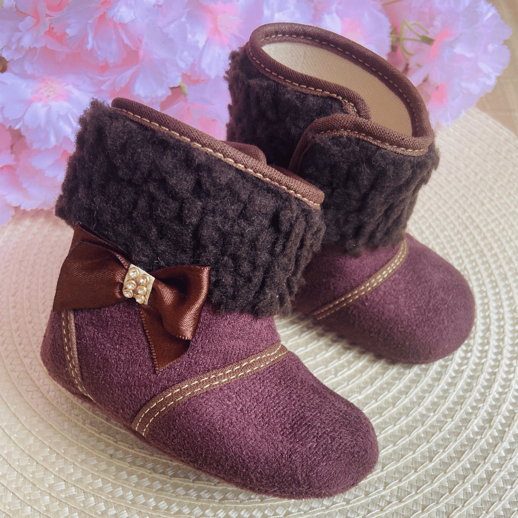 Bota Infantil menina bebê Café | Bota Maria Bonita