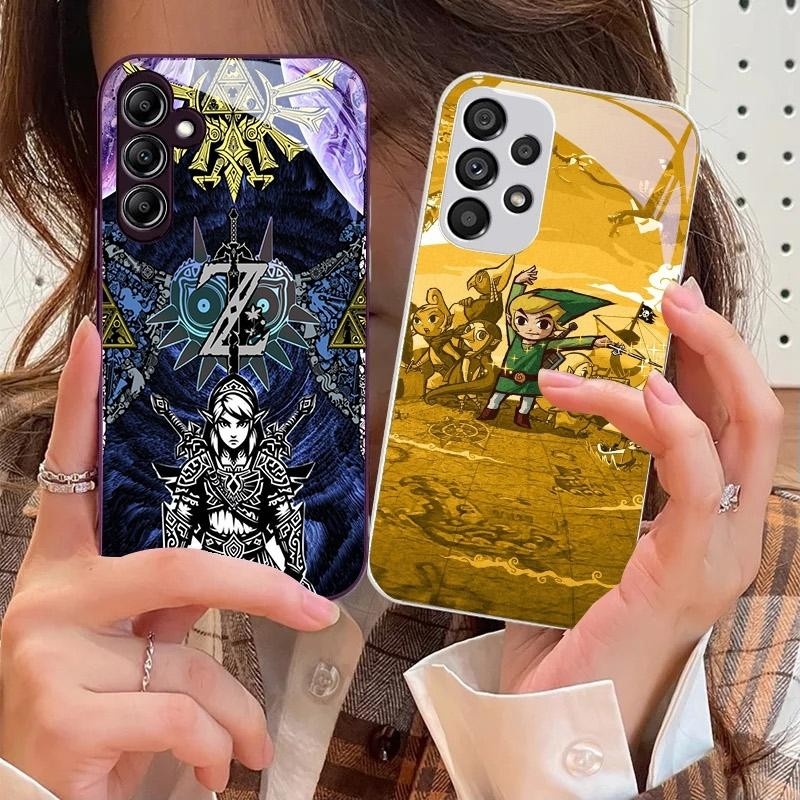 Capa De Telefone De Vidro Temperado The Legend of Zelda 9 design Para Samsung Galaxy S24 Plus S20 FE S23 Ultra A16 A15 A
