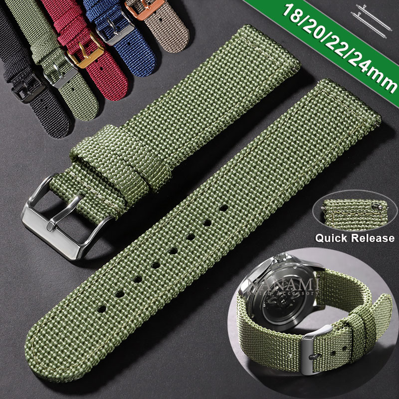 Pulseira De Relógio De Lona De Nylon 18mm 20mm 22mm 24mm Universal De Liberação Rápida Esportivo De Tecido Macio Homens em Oferta na Shopee