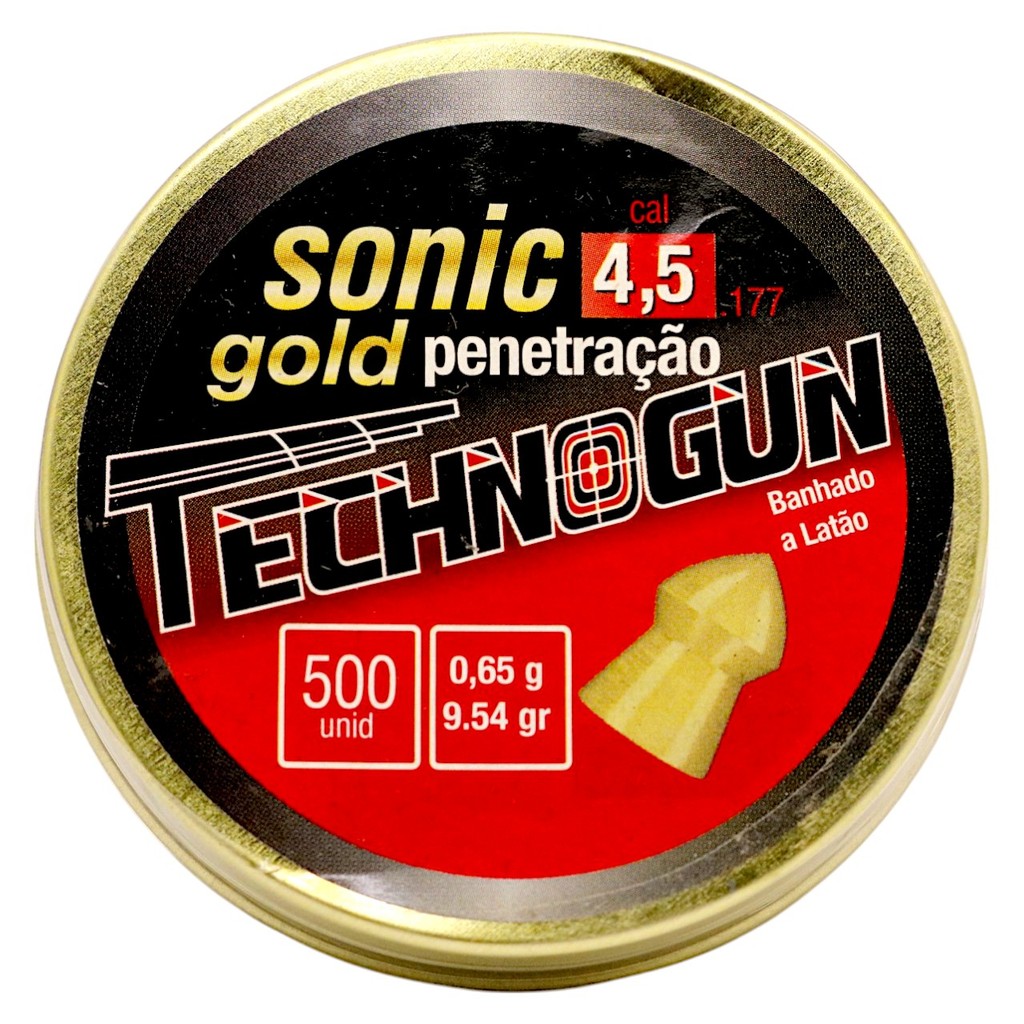 Chumbinho Technogun Sonic Gold Penetração 4.5mm (.177) - 500un em Oferta na Shopee