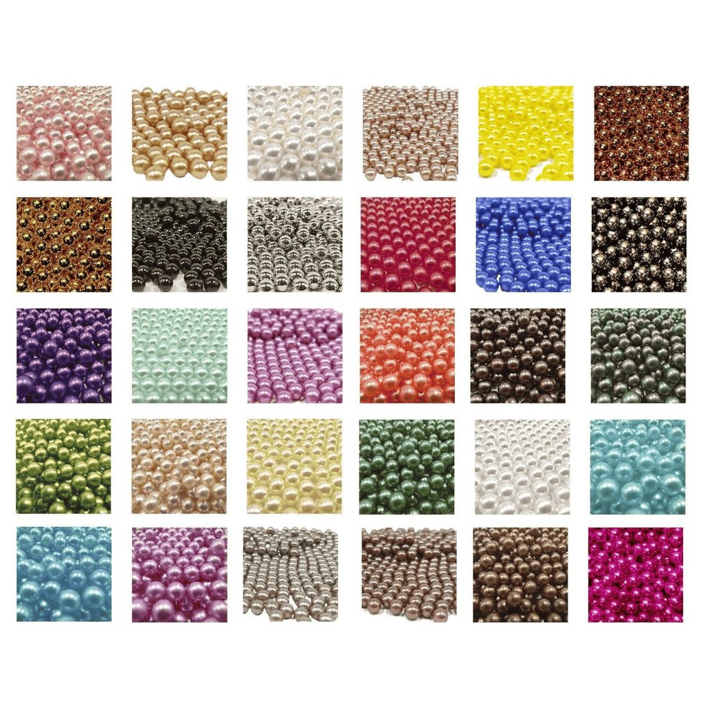 Perola Marfim 6mm de Rebitar 50g Em Média 500 Pérolas + Rebites Perola SEM FURO INTEIRA Para Roupas Acessórios Tiaras em Oferta na Shopee