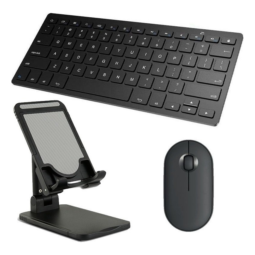 Teclado E Mouse Bluetooth, Suporte Para iPad Mini 6 - Preto