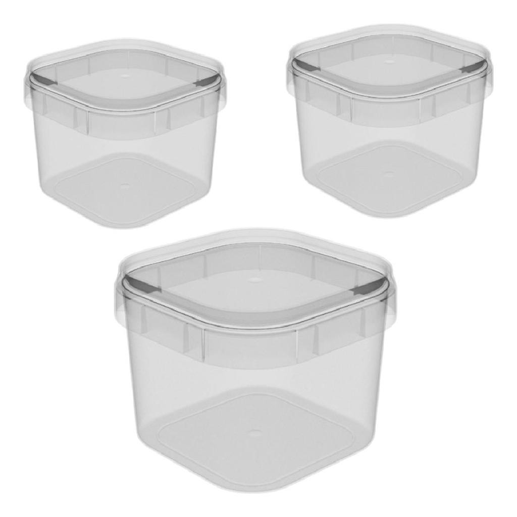Kit 180un Pote 150ml Descartável C/ Lacre Quadrado Plastilânia