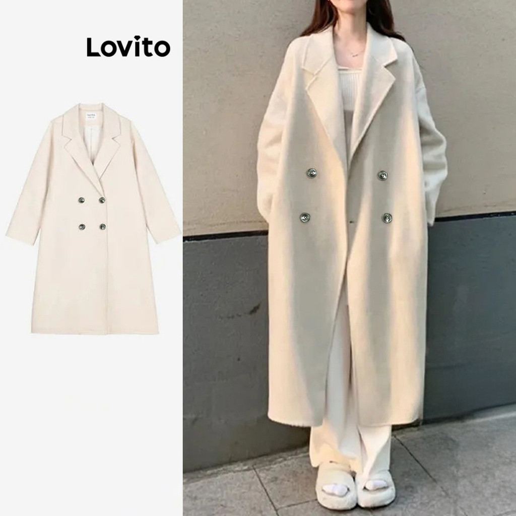 Lovito Casaco casual de botão liso para mulheres LNA77629 - Women Clothes