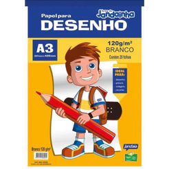 Bloco de Desenho A3 120g Branco – Bloco com 20 Folhas