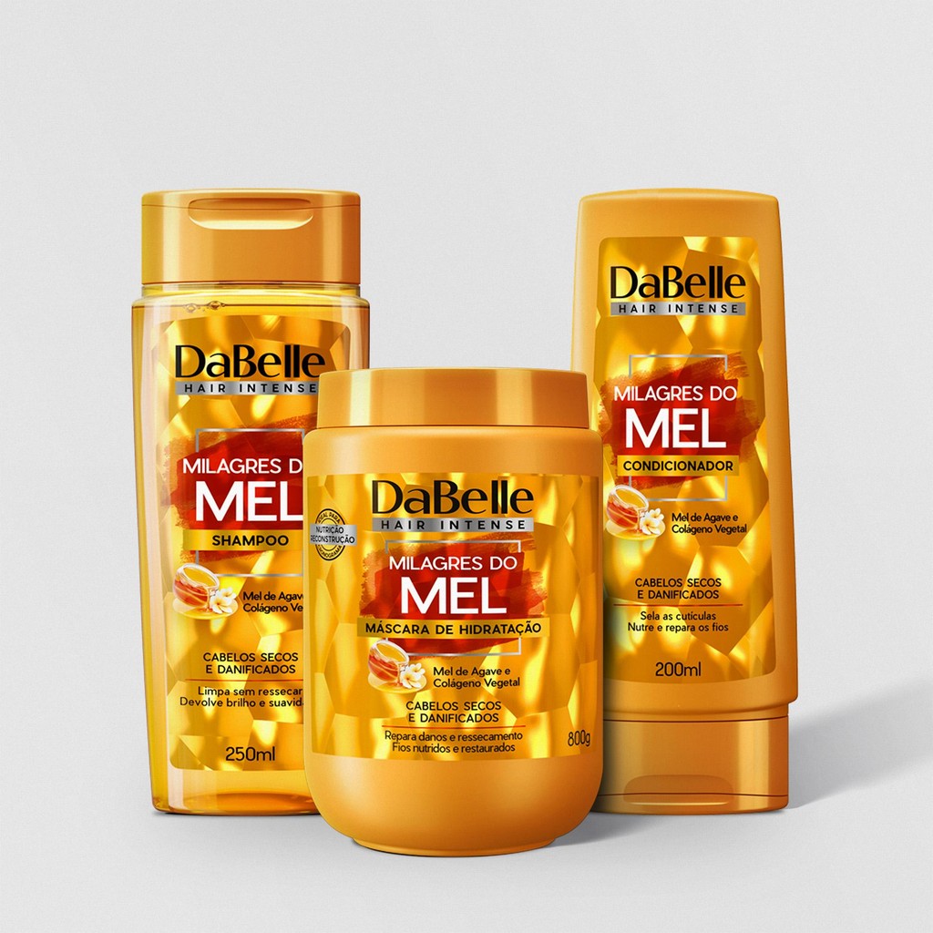 DaBelle Kit Básico Máscara 800g - Milagres do Mel em Oferta na Shopee