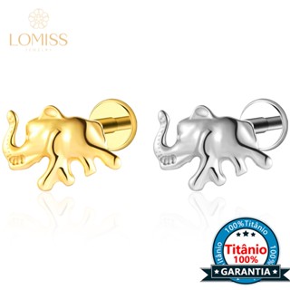 Lomiss Piercing Helix Tragus Conch Orelha Labret Elefante Titânio Zircônia em Oferta na Shopee