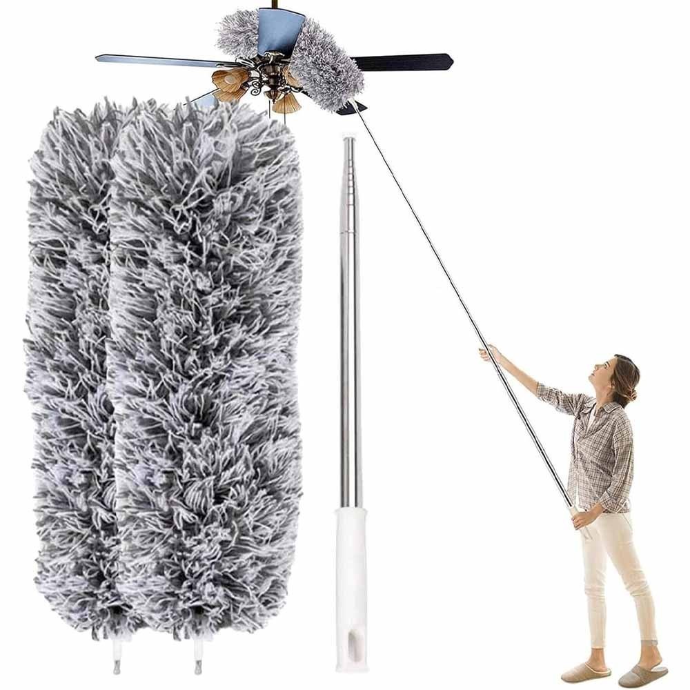 Espanador microfibra telescópico limpar poeira teto limpeza debaixo da cama remover o pó