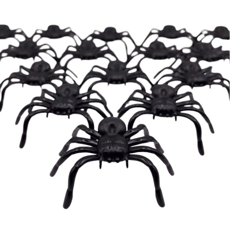Aranha De Plástico 25 Unidades Para Festa de Aniversário Halloween em Oferta na Shopee